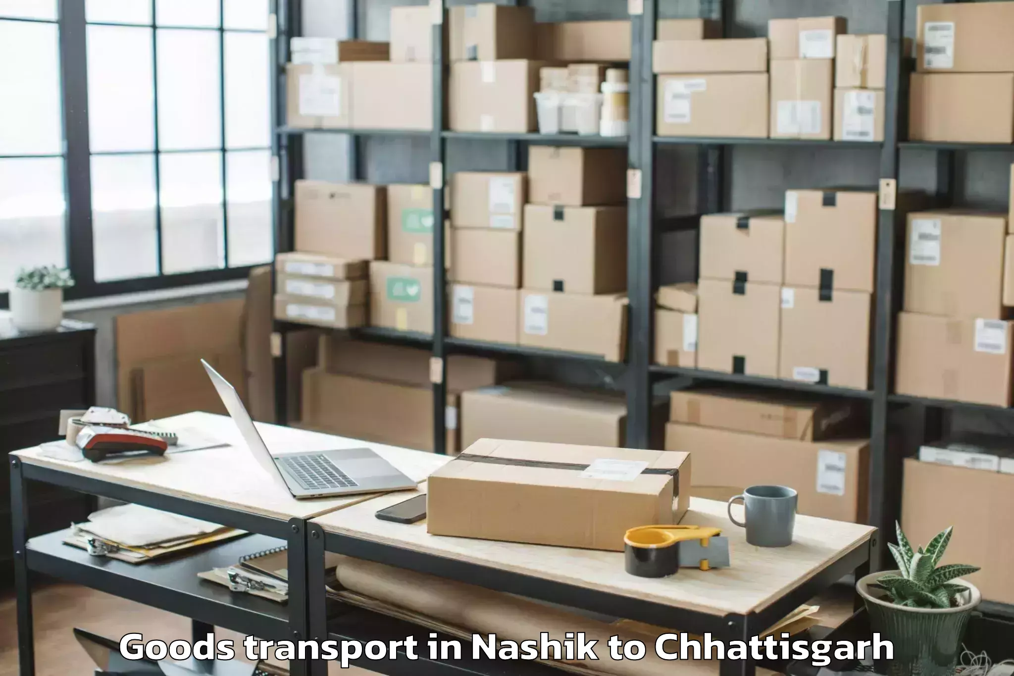 Top Nashik to Malkharoda Goods Transport Available